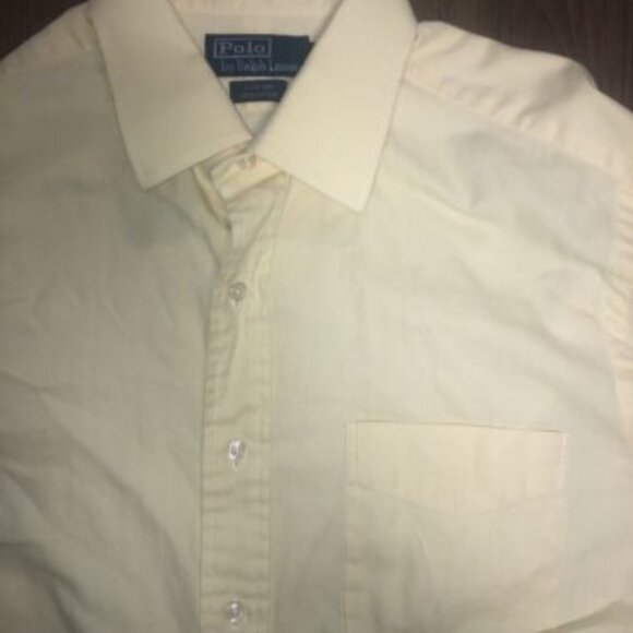 Vintage Polo Ralph Lauren Curham Men's Button Down Shirt Yellow 16.5 34/35 - Picture 1 of 8